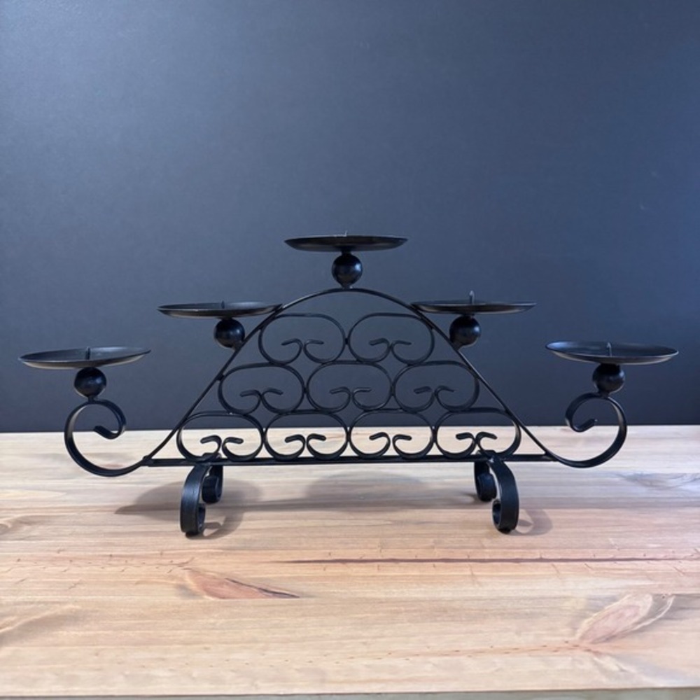 20" castlecore gothic‎ 5 pillar pricket candelabra Spanish revival Hand forged
